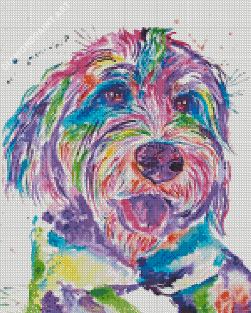 Colorful Bernedoodle Art Diamond Painting