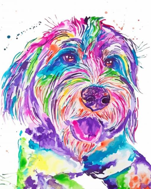 Colorful Bernedoodle Art Diamond Painting