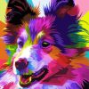 Colorful Border Collie Pop Art Diamond Paintings