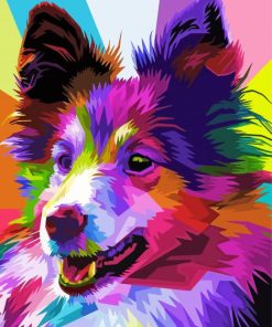 Colorful Border Collie Pop Art Diamond Paintings