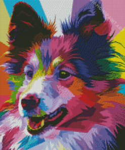 Colorful Border Collie Pop Art Diamond Paintings