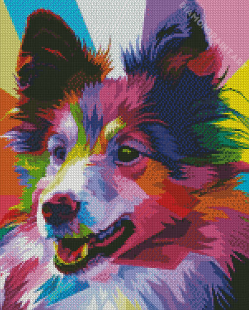 Colorful Border Collie Pop Art Diamond Paintings