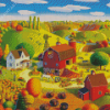 Country Scene In Autumn Diamond Painting