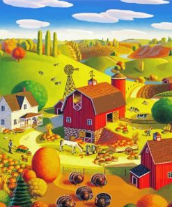 Country Scene In Autumn Diamond Painting