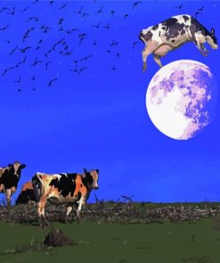 Cow Jumping Over The Moon Diamond Painting