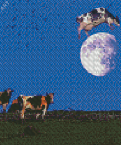 Cow Jumping Over The Moon Diamond Painting