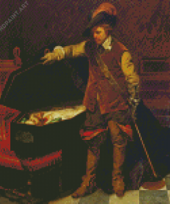 Cromwell Before The Coffin Of Charles I By Paul Delaroche Diamond Painting