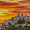 Deruta Town At Sunset Diamond Painting