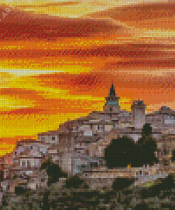 Deruta Town At Sunset Diamond Painting