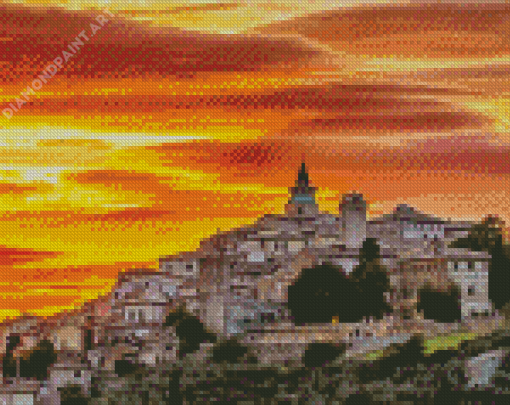 Deruta Town At Sunset Diamond Painting