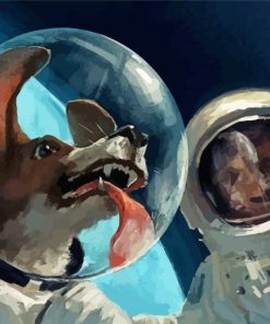 Dog In Space Diamond Painting