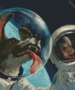 Dog In Space Diamond Painting