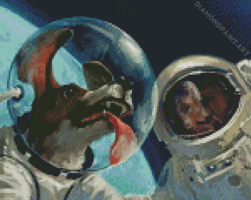 Dog In Space Diamond Painting