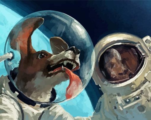 Dog In Space Diamond Painting