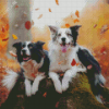 Dogs In Autumn Saison Diamond Painting