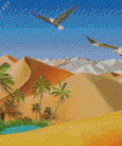 Eagle Birds In The Desert Diamond Paintings