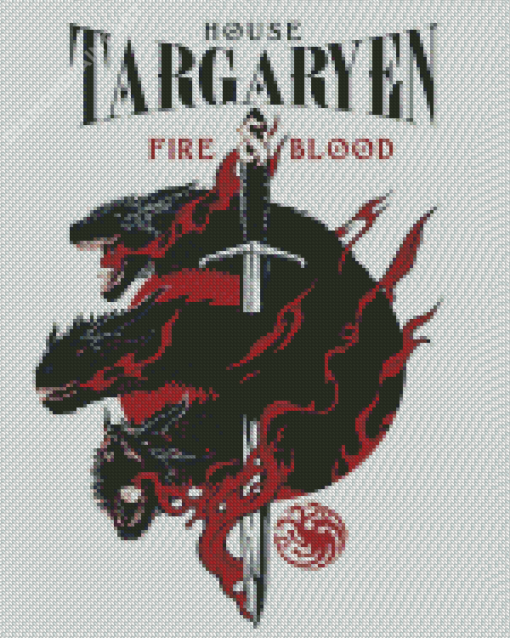 Fire And Blood House Targaryen Diamond Painting