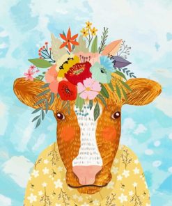 Floral Cow Diamond Paintings