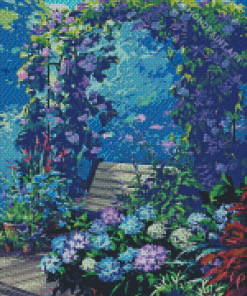 Flowers Arch Bench Diamond Painting