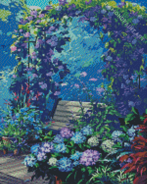 Flowers Arch Bench Diamond Painting