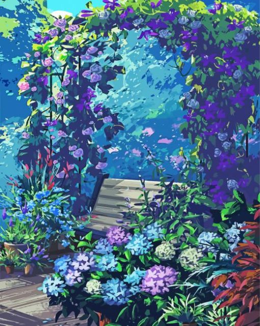 Flowers Arch Bench Diamond Painting