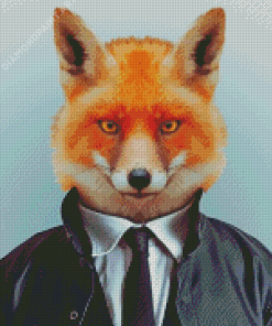 Fox Wearing Suit Art Diamond Painting