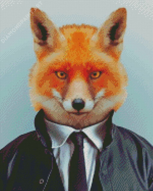 Fox Wearing Suit Art Diamond Painting