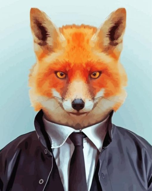 Fox Wearing Suit Art Diamond Painting