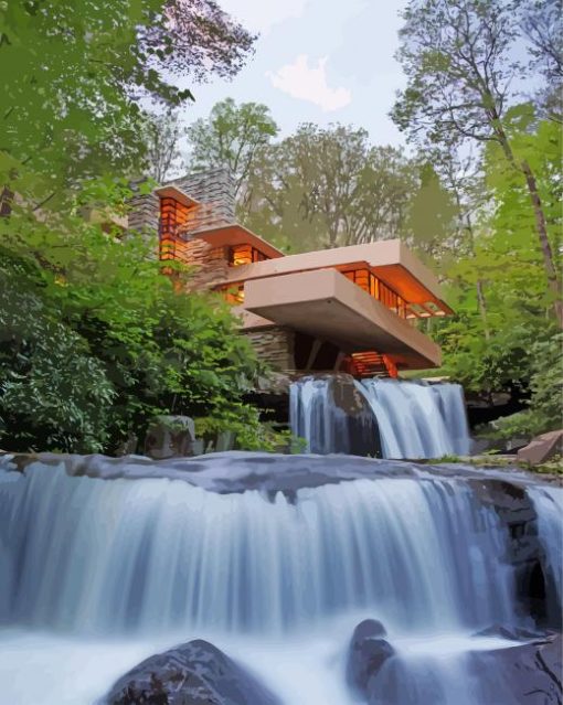 Frank Lloyd Wright Fallingwaters Diamond Painting