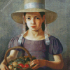 Girl With Fruit Basket Diamond Painting