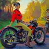 Girl On A Harley Diamond Painting