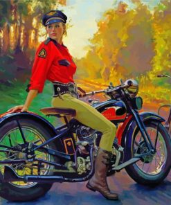 Girl On A Harley Diamond Painting