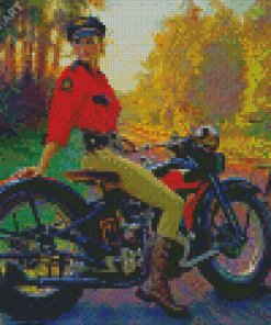 Girl On A Harley Diamond Painting