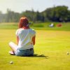 Golf Lady Sitting Diamond Painting