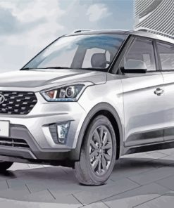 Grey Hyundai Creta Car Diamond Painting