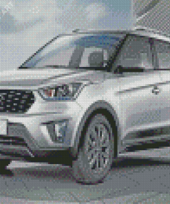 Grey Hyundai Creta Car Diamond Painting