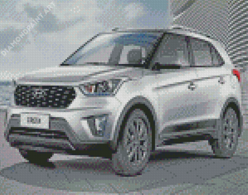 Grey Hyundai Creta Car Diamond Painting