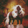 Gypsy Vanner In Autumn Diamond Painting