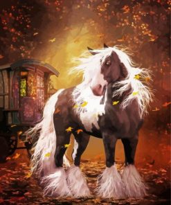 Gypsy Vanner In Autumn Diamond Painting