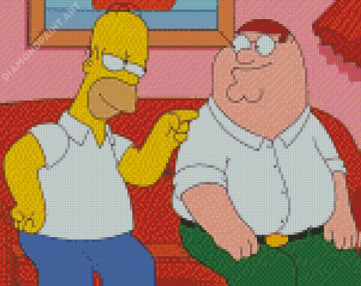 Homer Simpson And Peter Griffin Diamond Painting