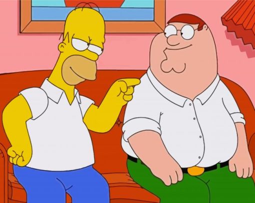 Homer Simpson And Peter Griffin Diamond Painting