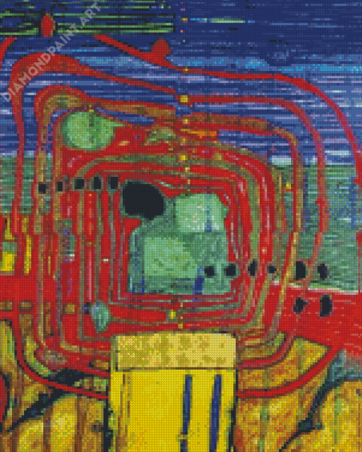 Hommage Au Tachisme By Hundertwasser Diamond Painting