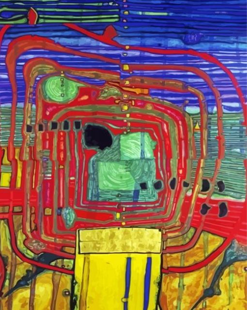 Hommage Au Tachisme By Hundertwasser Diamond Painting