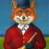 Human Fox In Hat Diamond Paintings