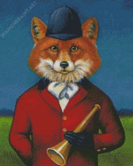 Human Fox In Hat Diamond Paintings