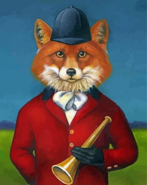 Human Fox In Hat Diamond Paintings