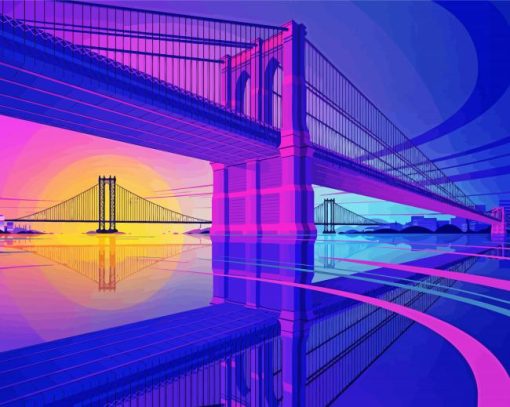 Illustration Manhattan Bridge Diamond Painting