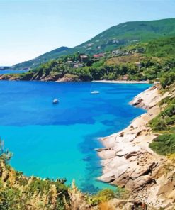 Isola Del Giglio Beach View Diamond Painting