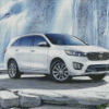 Kia Sorento By Waterfall Diamond Paintings