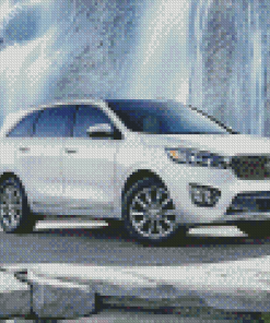 Kia Sorento By Waterfall Diamond Paintings